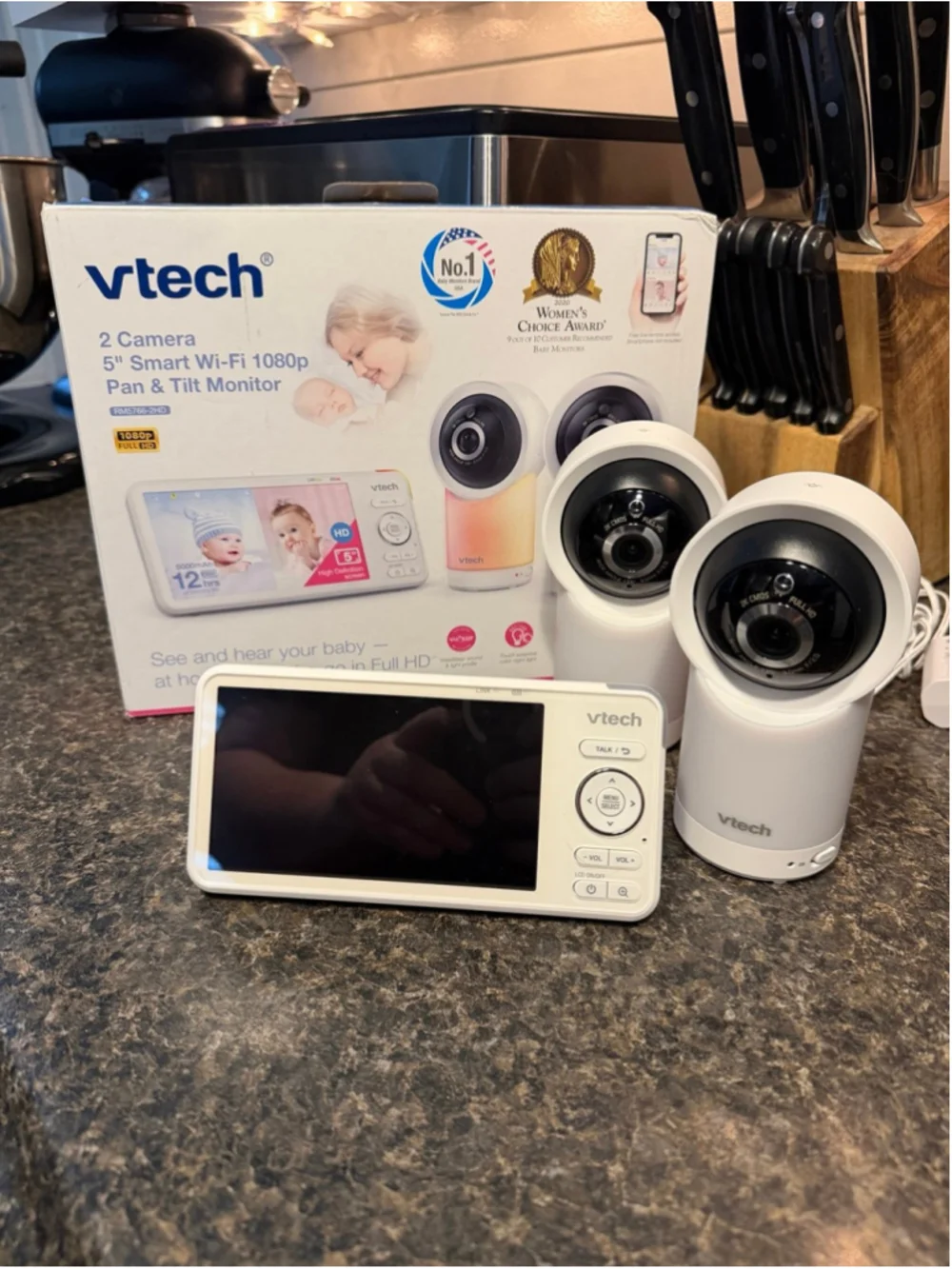VTech RM5766-2HD Smart Wi-Fi 1080p 2-Camera 360°-Pan-and-Tilt Video Baby Monitor